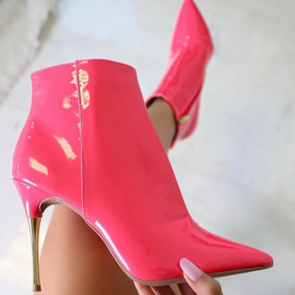 Luxury Pink Bootie Ankle Boots